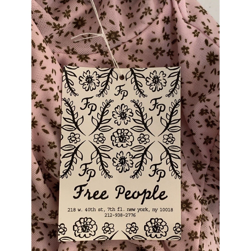 Free People Women’s Lavender Combo Color 3/4 Sleeve Gathered Tee Sample New XS - Picture 3 of 10